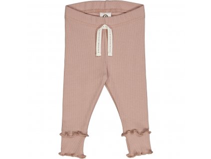 Naturakid musli bejby rebrovane leginy s volanmi ruzove