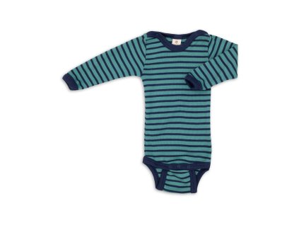 naturakid engel body s dlhym rukavom z vlny a hodvabu pruhovana modra