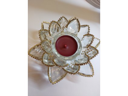kristalovy lotus svicen 14cm