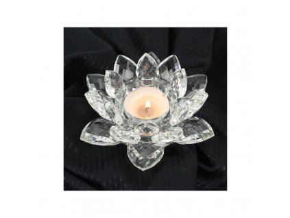 kristalovy lotus svicen 14cm