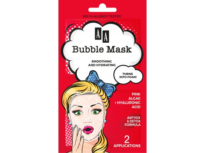 AA Bubble Mask vyhlazení & hydratace, růžová řasa + kyselina hyaluronová 8 ml