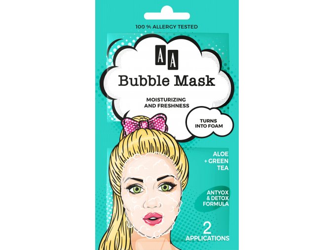 AA Bubble Mask hydratace & osvěžení, aloe + zelený čaj 8 ml