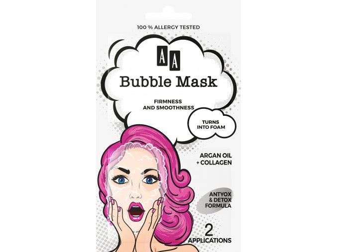 AA Bubble Mask zpevnění & vyhlazení, arganový olej + kolagen 8 ml