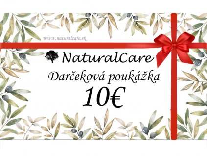 Darčeková poukážka NaturalCare 10€  na nákup tovaru v hodnote 10€