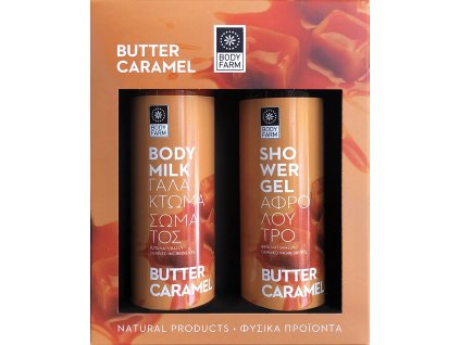 BodyFarm Darčekový set s karamelovým maslom (sprchovací gél + telové mlieko)