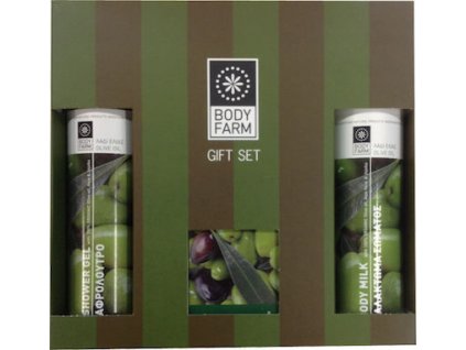 BodyFarm Darčekový set s olivovým olejom (sprchovací gél + telové mlieko+mydlo)