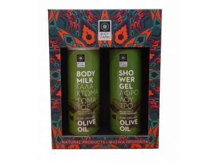 BodyFarm Darčekový set s olivovým olejom (sprchovací gél + telové mlieko)