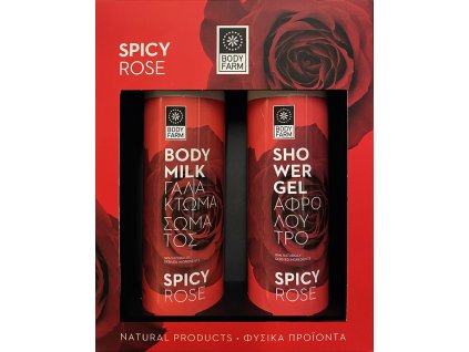 BodyFarm Darčekový set s ružou (sprchovací gél + telové mlieko)