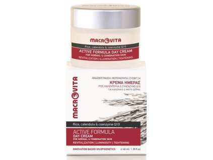 Macrovita Active formula day cream - 4/2026  Macrovita Rice, calendula & coenzyme Q10 product line