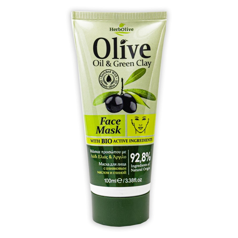 Madis Herbolive Face mask green clay - Maska na tvár s olivovým olejom a zeleným ílom  100 ml