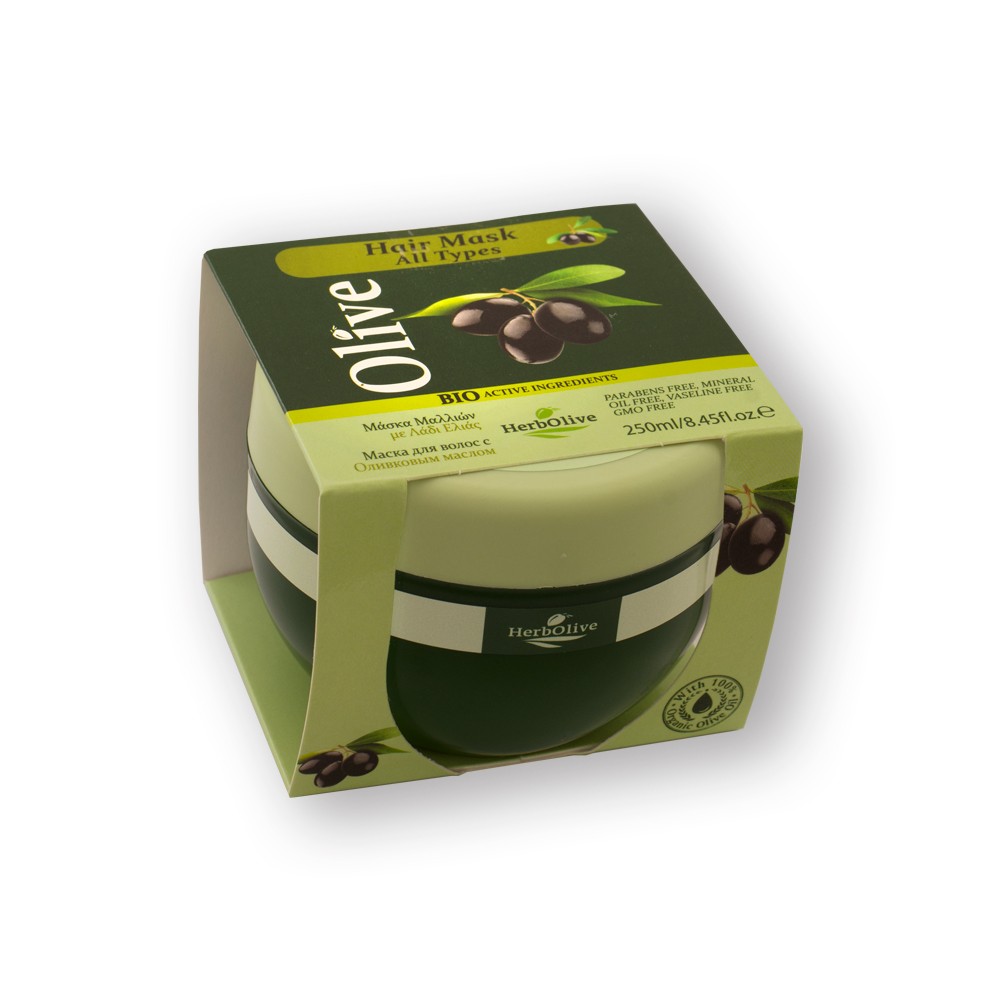 Madis Herbolive Hair mask for all types with olive oil - Olivová maska na vlasy - všetky typy  250 ml