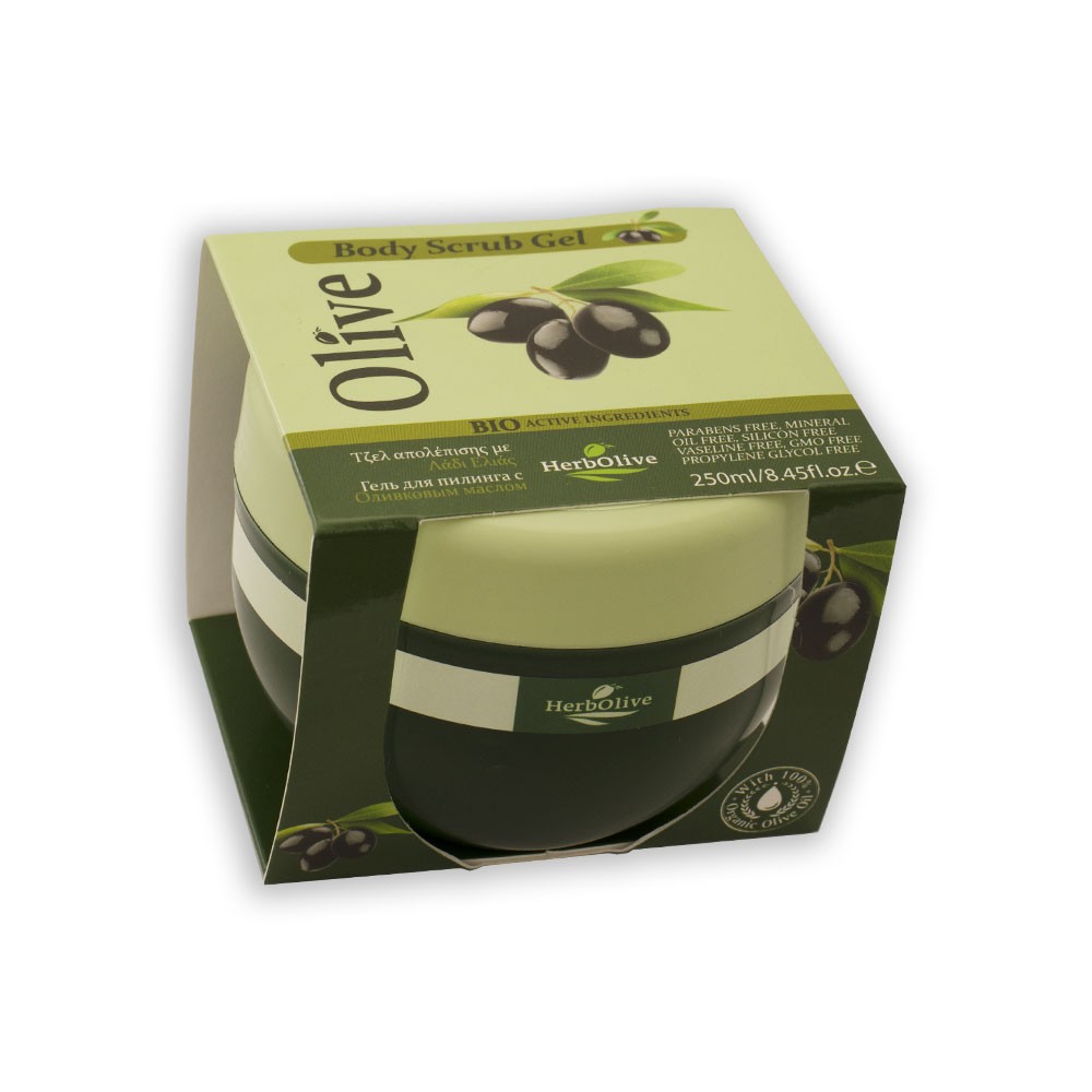 Madis Herbolive Body scrub gel olive oil - Telový peeling s olivovým olejom  250 ml