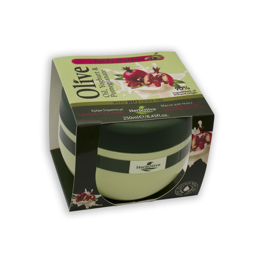 Madis Herbolive Body butter yoghurt and pomegranate - Telové maslo s granátovým jablkom a jogurtom  250 ml
