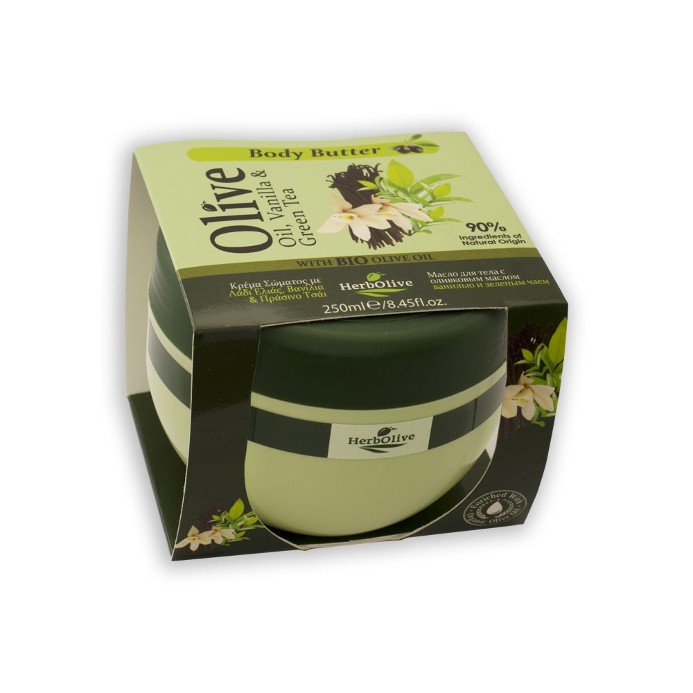Madis Herbolive Body butter vanilla & green tea - Telové maslo s vanilkou a zeleným čajom  250 ml