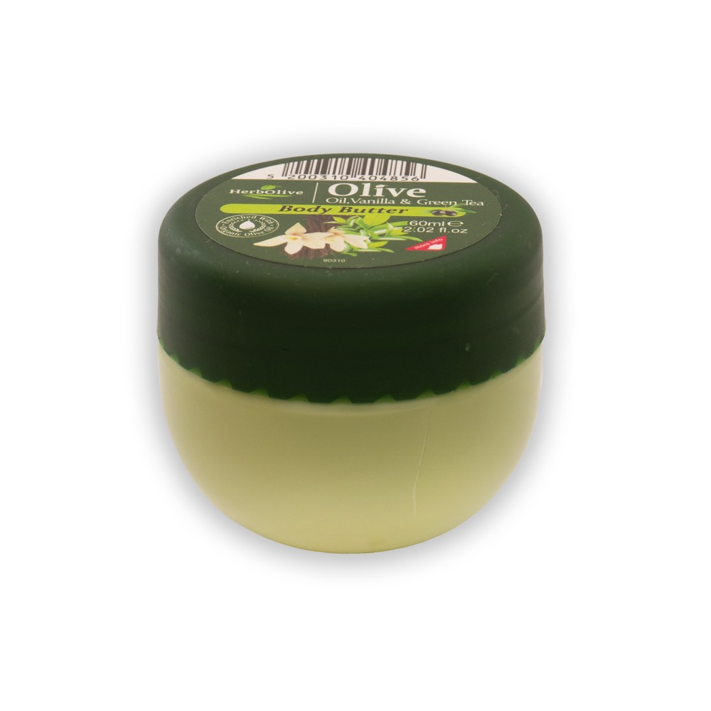 Madis Herbolive Body butter vanilla & green tea mini - Telové maslo s vanilkou a zeleným čajom mini  60 ml