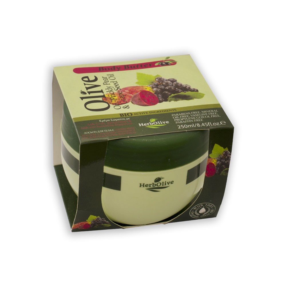 Madis Herbolive Body butter prickly pear and grape seed oil - Telové maslo s opunciou a hroznovými jadierkami  250 ml