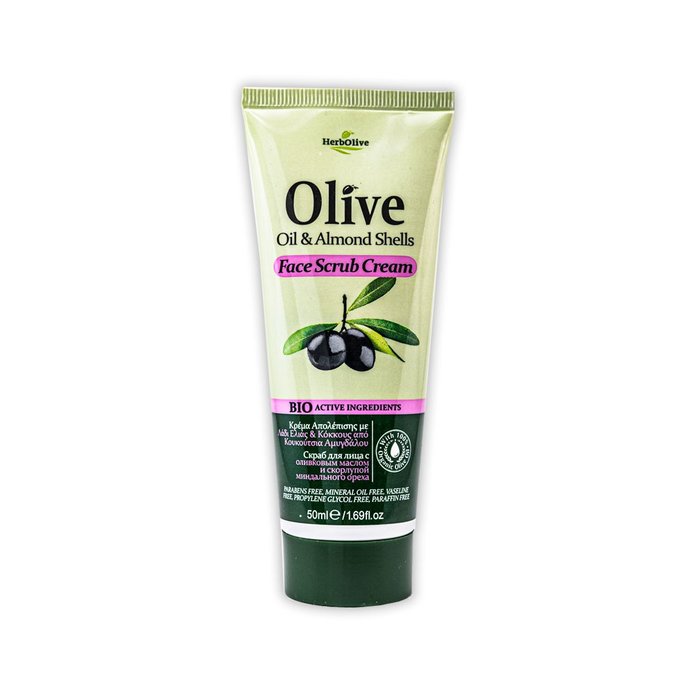 Madis Herbolive Face scrub cream with almond shells - Pleťový peelingový krém  50 ml