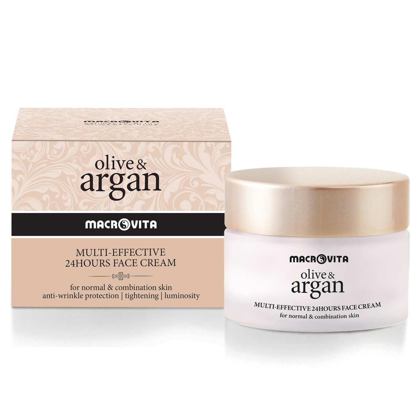 Macrovita Olive & Argan Multi-Effective 24 hours face cream - For Normal & Combination skin - Multifunkčný 24 hodinový krém na tvár  50 ml