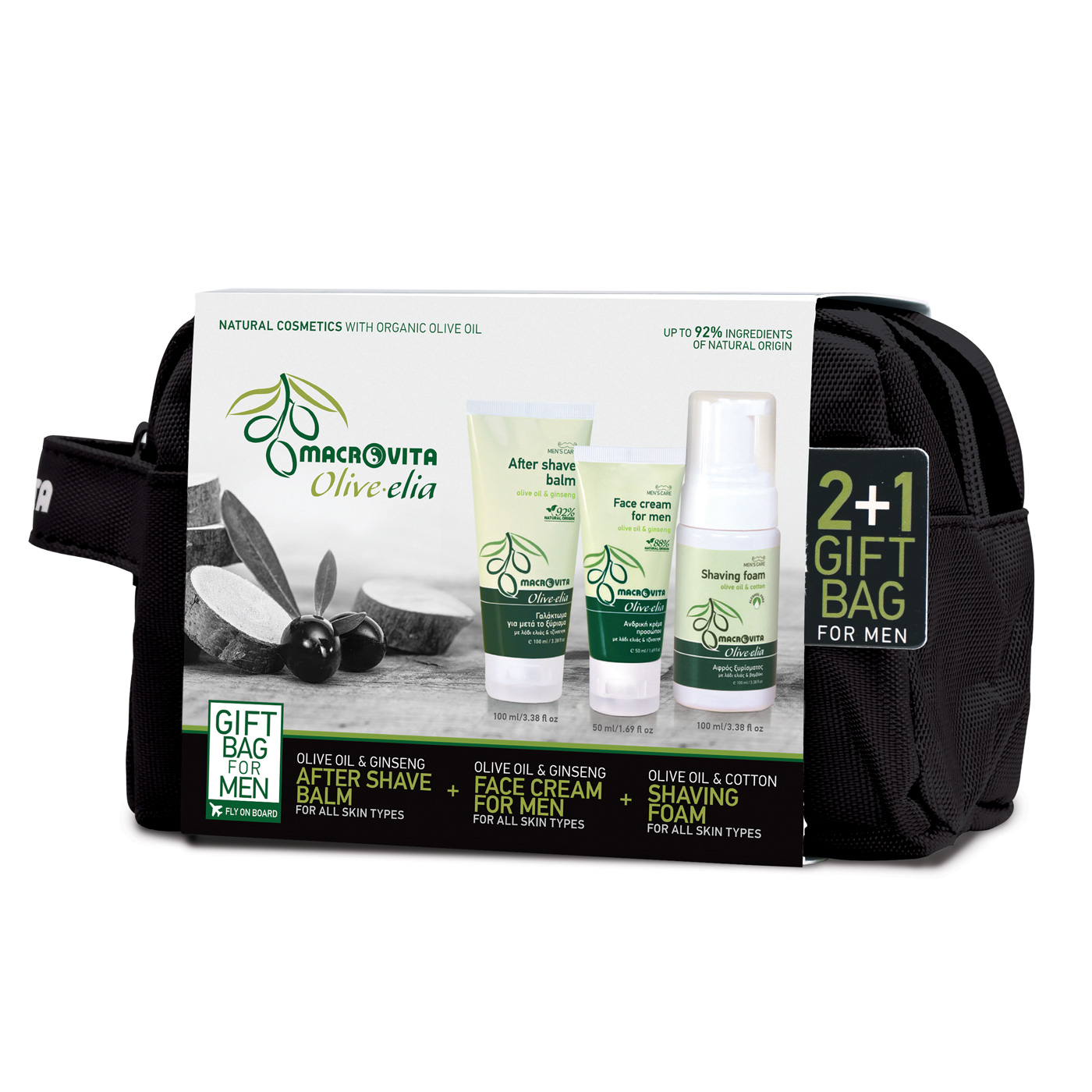 Macrovita Olive-Elia Gift set for men (ASB + FC + SF) - Olive-Elia Darčekový set pre mužov  100 ml + 50 ml + 100 ml