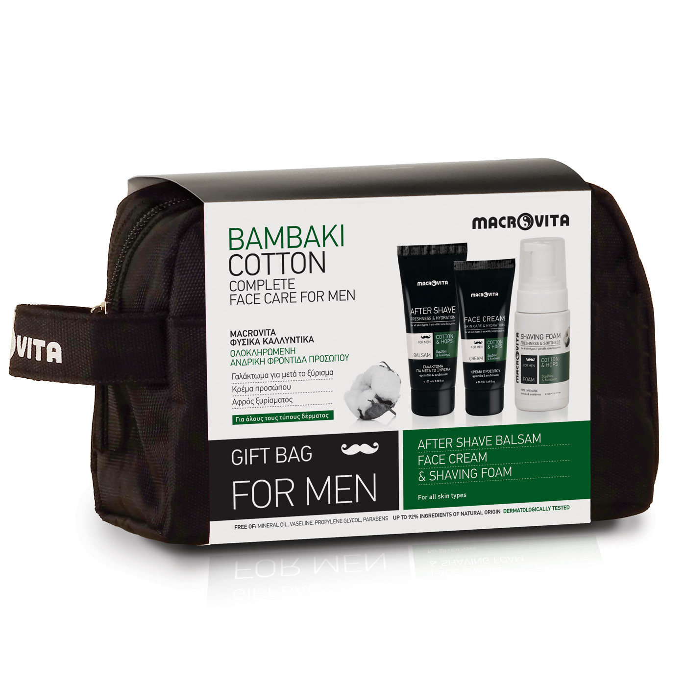 Macrovita Cotton product line for men Gift set for men - Darčekový set pre mužov  100 ml + 50 ml + 125 ml