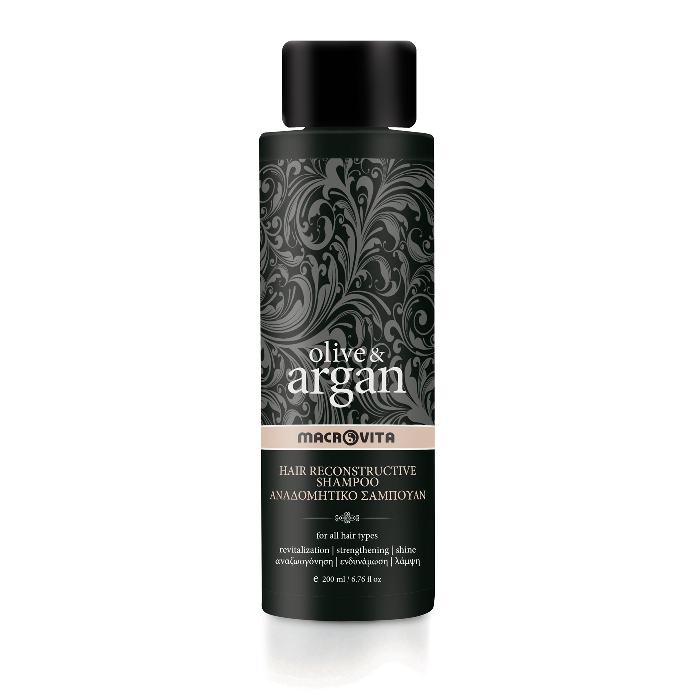 Macrovita Olive & Argan Reconstructive shampoo - Regeneračný šampón na vlasy s olivovým a arganovým olejom  200 ml