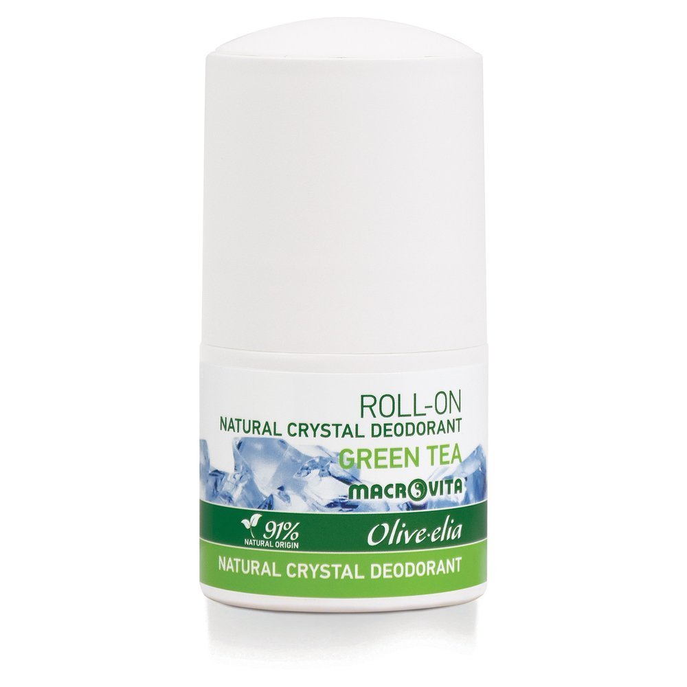Macrovita Olive-Elia Natural crystal deodorant roll-on green tea - Prírodný guľôčkový dezodorant so zeleným čajom  50 ml