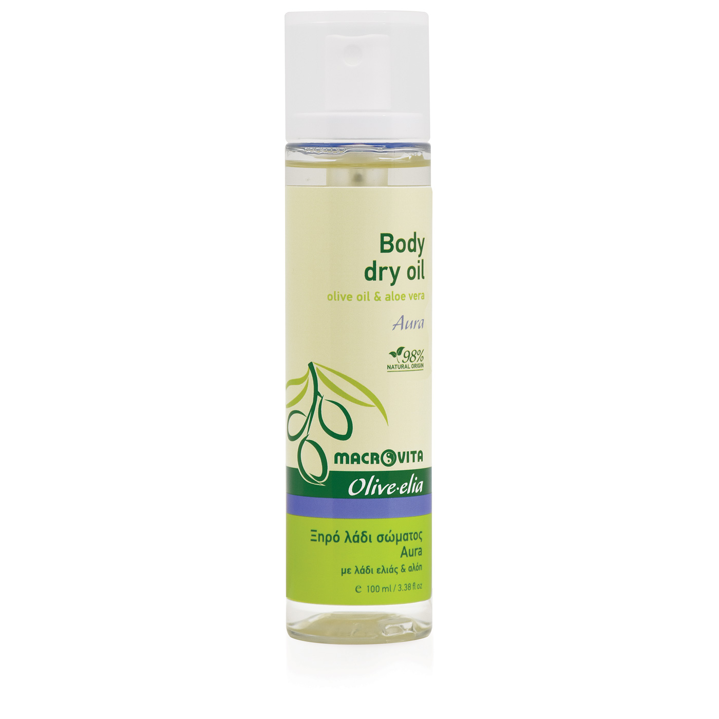 Macrovita Olive-Elia Body dry oil aura - Suchý telový olej s aloe vera  100 ml
