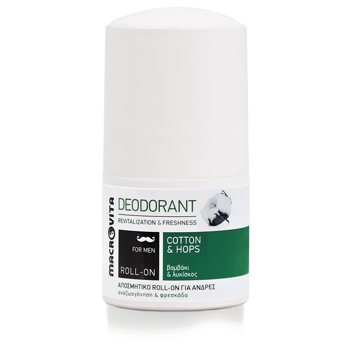 Macrovita Cotton product line for men Deaodoant roll-on for men - Dezodorant pre mužov  50 ml