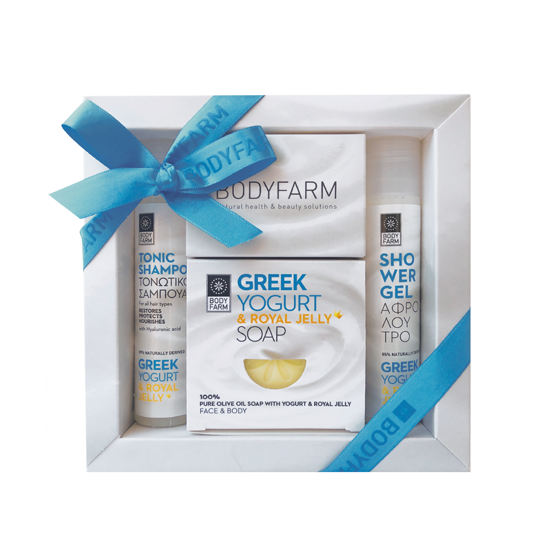 Bodyfarm Greek Yogurt & Royal jelly Mini gift pack (SG+SH+soap) - Greek yogurt Mini darčekový set I  50 ml + 50 ml + 110 g