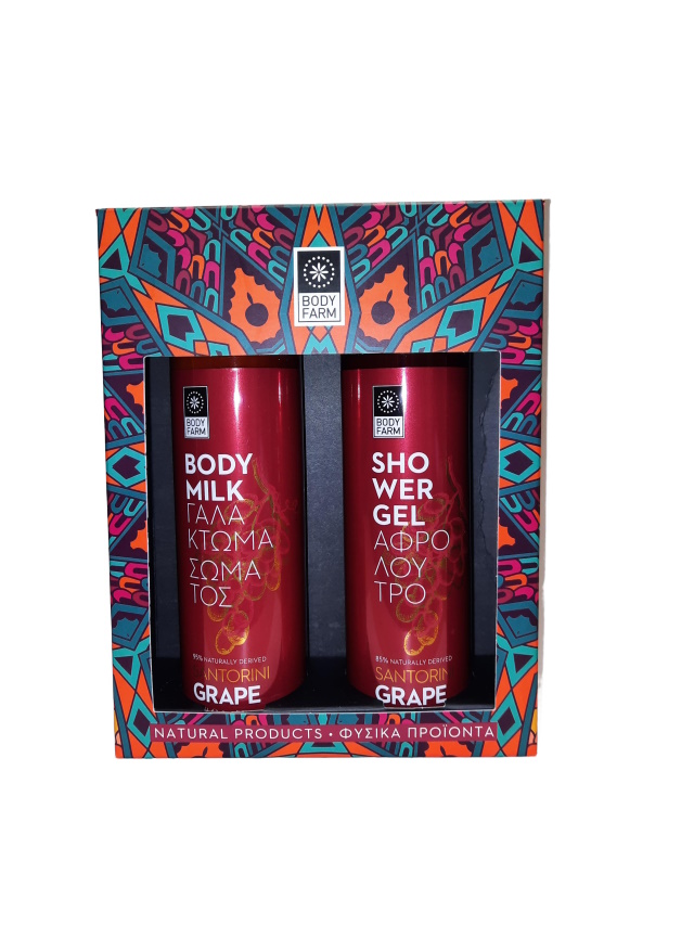 BodyFarm Santorini grape Gift pack (Shower Gel+Body Milk) - Santorini grape Darčekový set  250 ml + 250 ml