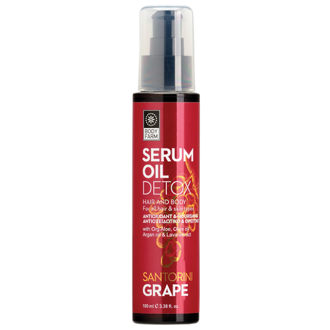 BodyFarm Santorini grape Serum oil DETOX for hair & body - Detoxikačné olejové sérum na vlasy a telo  100 ml
