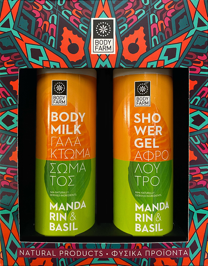 BodyFarm Gift pack Mandarine - basil (SG + BM) - Darčekový set s mandarínkou a bazalkou  250 ml + 250 ml
