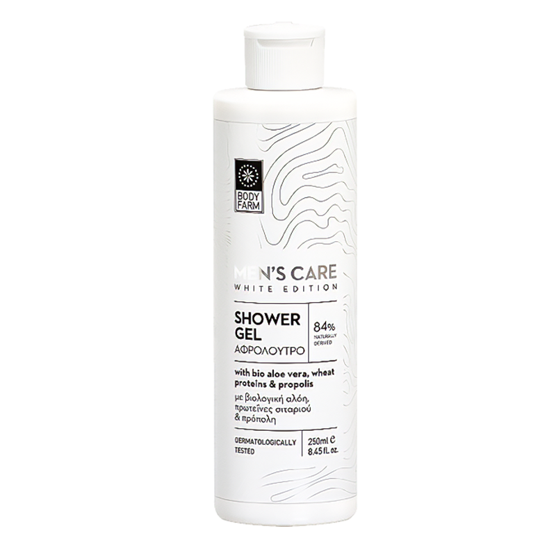 BodyFarm Shower Gel for men White Edition - Sprchovací gél s bio aloe vera, ovs. proteínmi a propolisom  250 ml