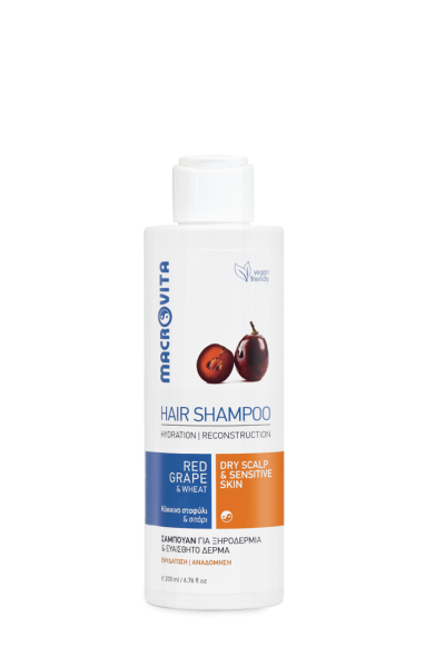 Macrovita Red Grape Shampoo for dry scalp & sensitive skin - Šampón pre suché vlasy a citlivú pokožku  200 ml