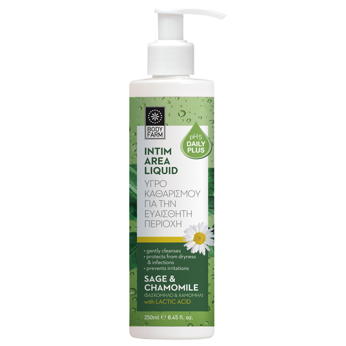 Bodyfarm Chamomile and sage liquid soap for intiamate area - Tekuté mydlo na intímnu hygienu s kamilkou a šalviou  250 ml