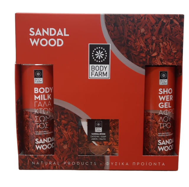 BodyFarm Gift set sandalwood (SG + BM + Soap) - Veľký darčekový set so santalovým drevom I  250 ml + 250 ml + 110 g
