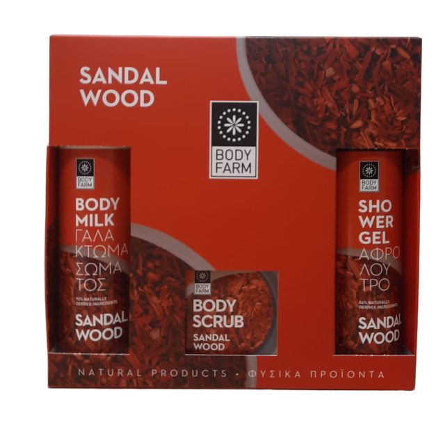 BodyFarm Gift set sandalwood (SG + BM + BS)  - Veľký darčekový set so santalovým drevom II  250 ml + 250 ml + 200 ml