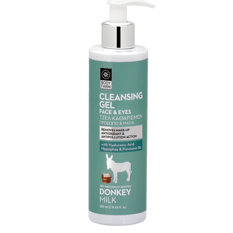BodyFarm Donkey milk Cleansing Gel Face & Eyes - Čistiaci gél na tvár a oči  250 ml