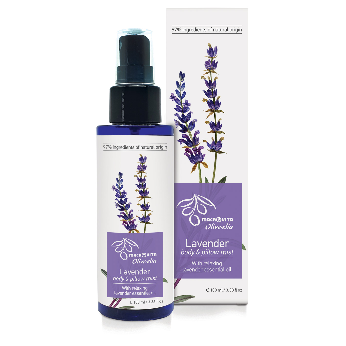 Macrovita Olive-Elia Lavender body & pillow mist - Levanduľová telová hmla (sprej)  100 ml