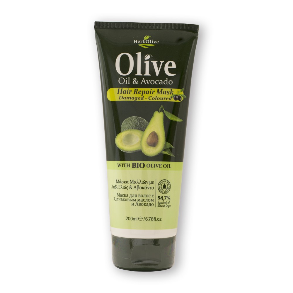Madis Herbolive Hair repair mask damaged – coloured hair with avocado - Maska na vlasy s avokádom v tube  200 ml