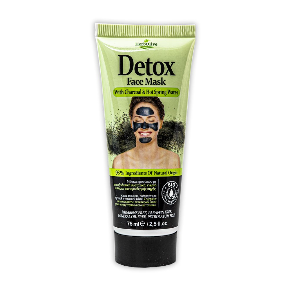 Madis Herbolive Face mask detox with charcoal -  Detoxikačná maska na tvár s čiernym uhlím  75 ml