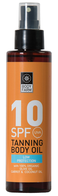 Bodyfarm Tanning body oil SPF 10 - Olej na opaľovanie SPF 10  150 ml