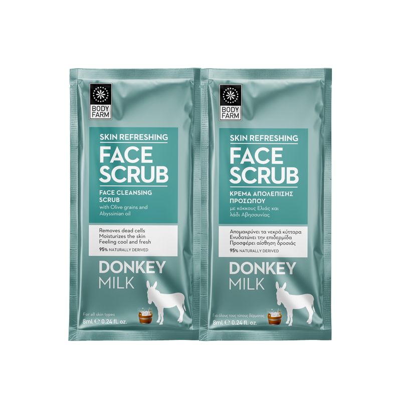 Bodyfarm Donkey milk Face cleansing scrub - Peeling na tvár  2 x 8 ml