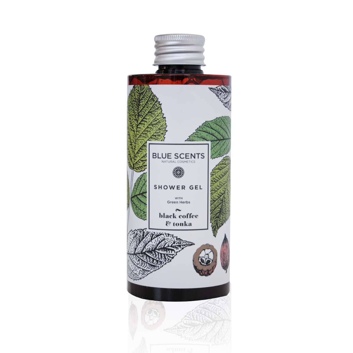 Blue Scents Shower gel black coffee & tonka- Sprchovací gél s kávou a fazuľami tonka  300 ml