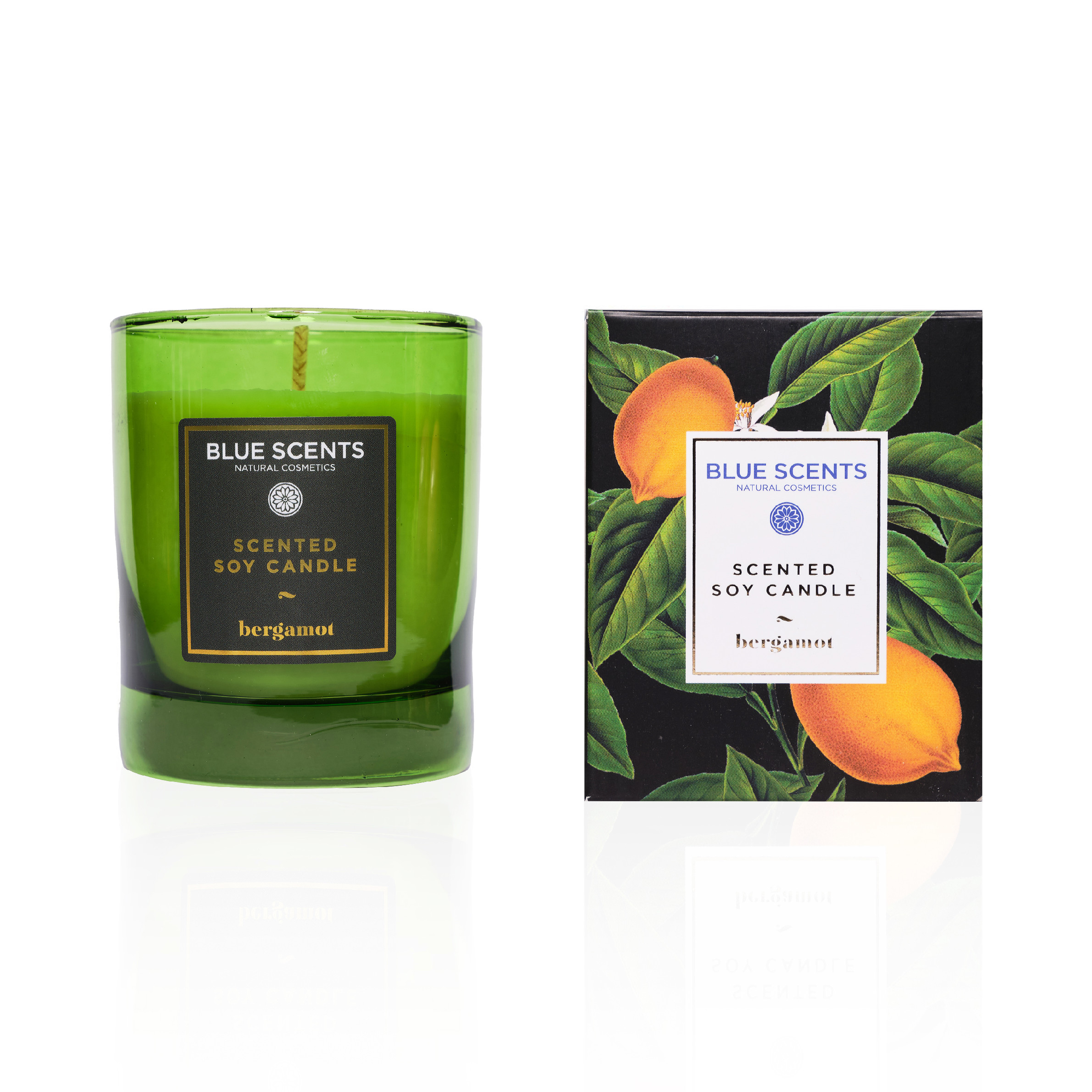 Blue Scents Soy candle bergamot -  Sójová sviečka s vôňou bergamotu  145 gr