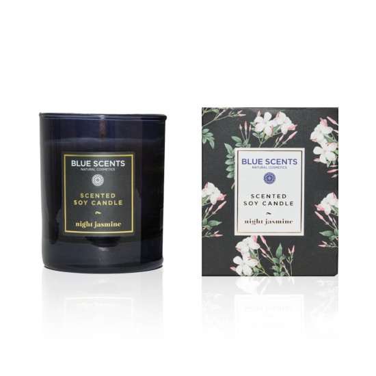Blue Scents Soy candle night jasmine -  Sójová sviečka s vôňou nočného jazmínu 145 gr