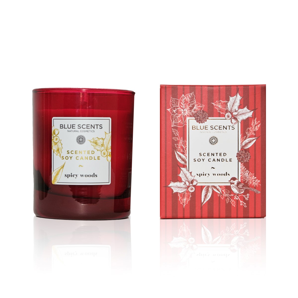 Blue Scents Soy candle spicy woods -  Sójová sviečka s vôňou korenistého dreva 145 gr