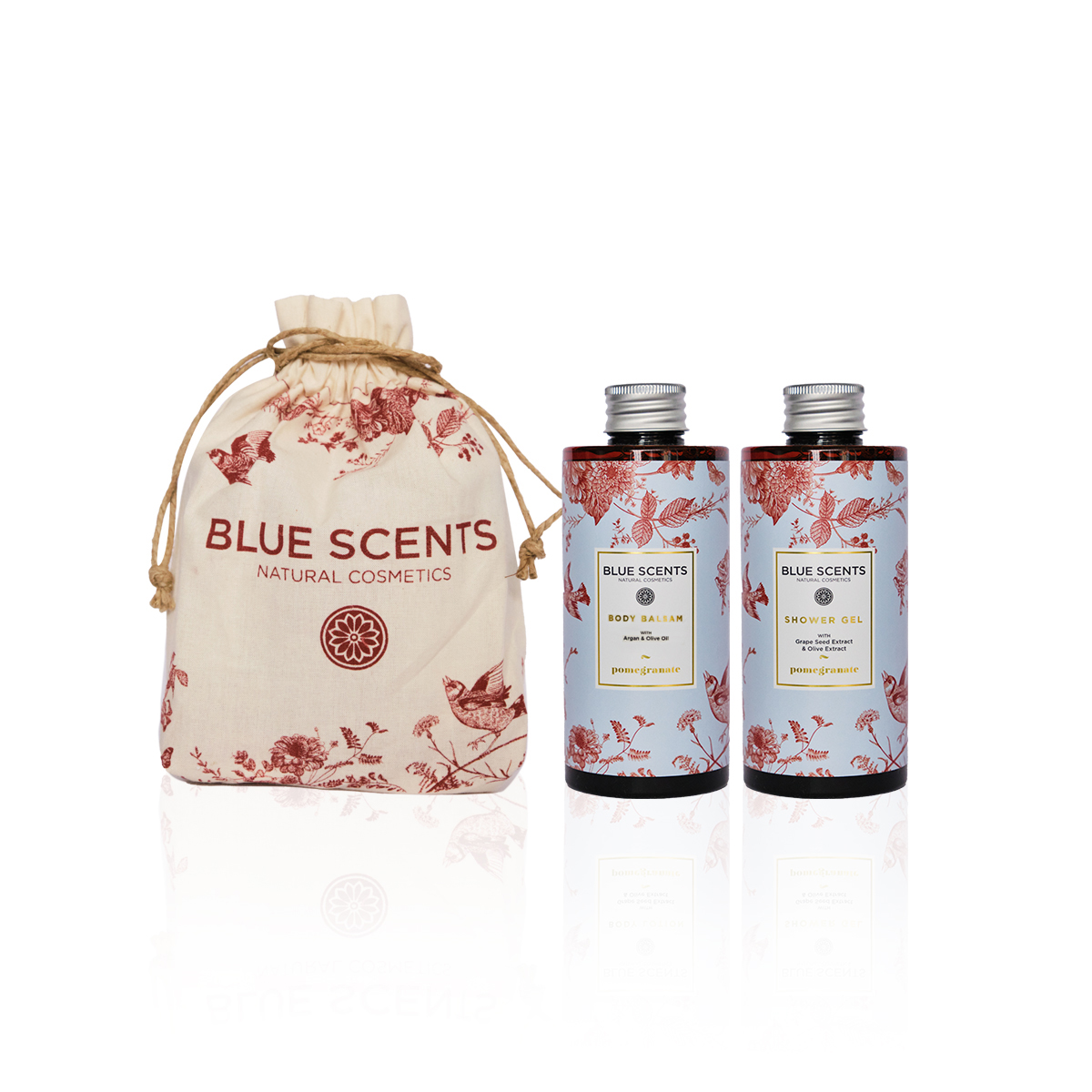 Blue Scents gift set pomegranate - Darčekový set s granátovým jablkom  300 ml + 300 ml