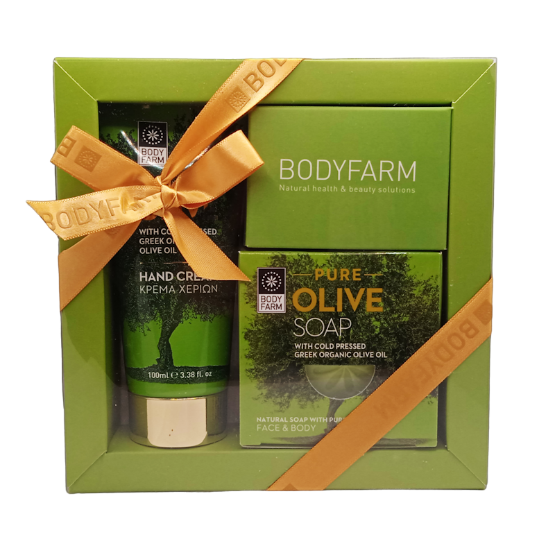 Bodyfarm Pure Olive MINI GIFT SET- Mini darčekový set s mydlom II  100 ml + 110 g