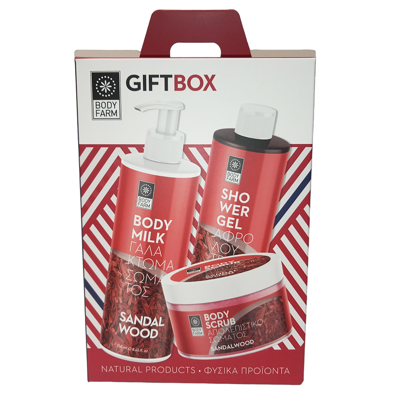 BodyFarm Gift box sandalwood (SG + BM + BS)  - Darčekový box so santalovým drevom   250 ml + 250 ml + 200 ml